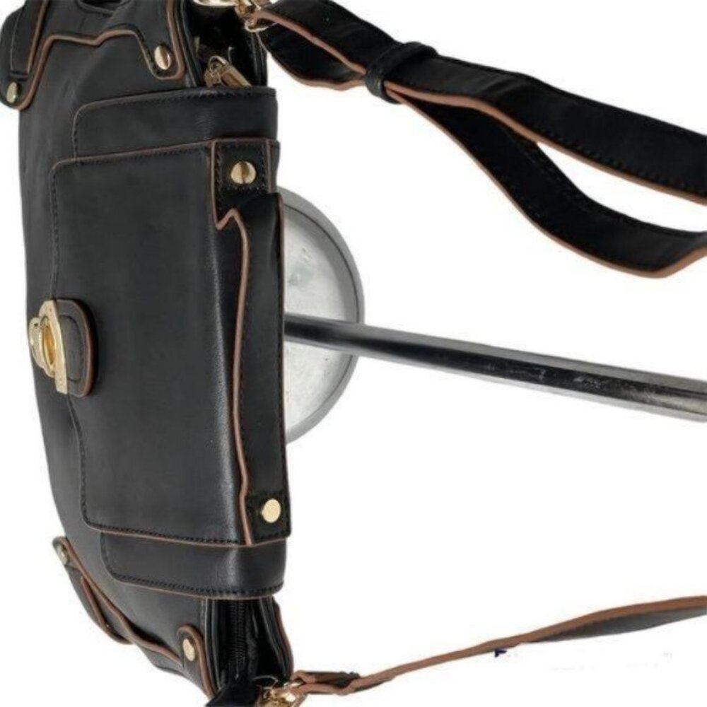Millie Bianco Black Faux Leather Crossbody Messenger Bag Joslyn - Picture 5 of 9